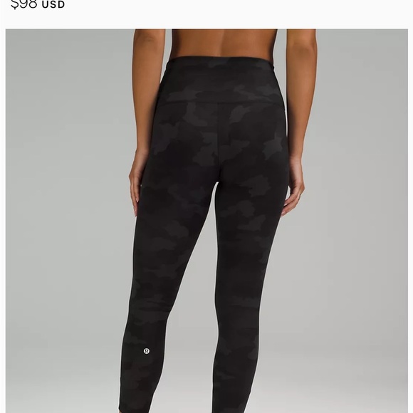 Lulu lemon Charcoal black camouflage tights - size 2 - Picture 3 of 3